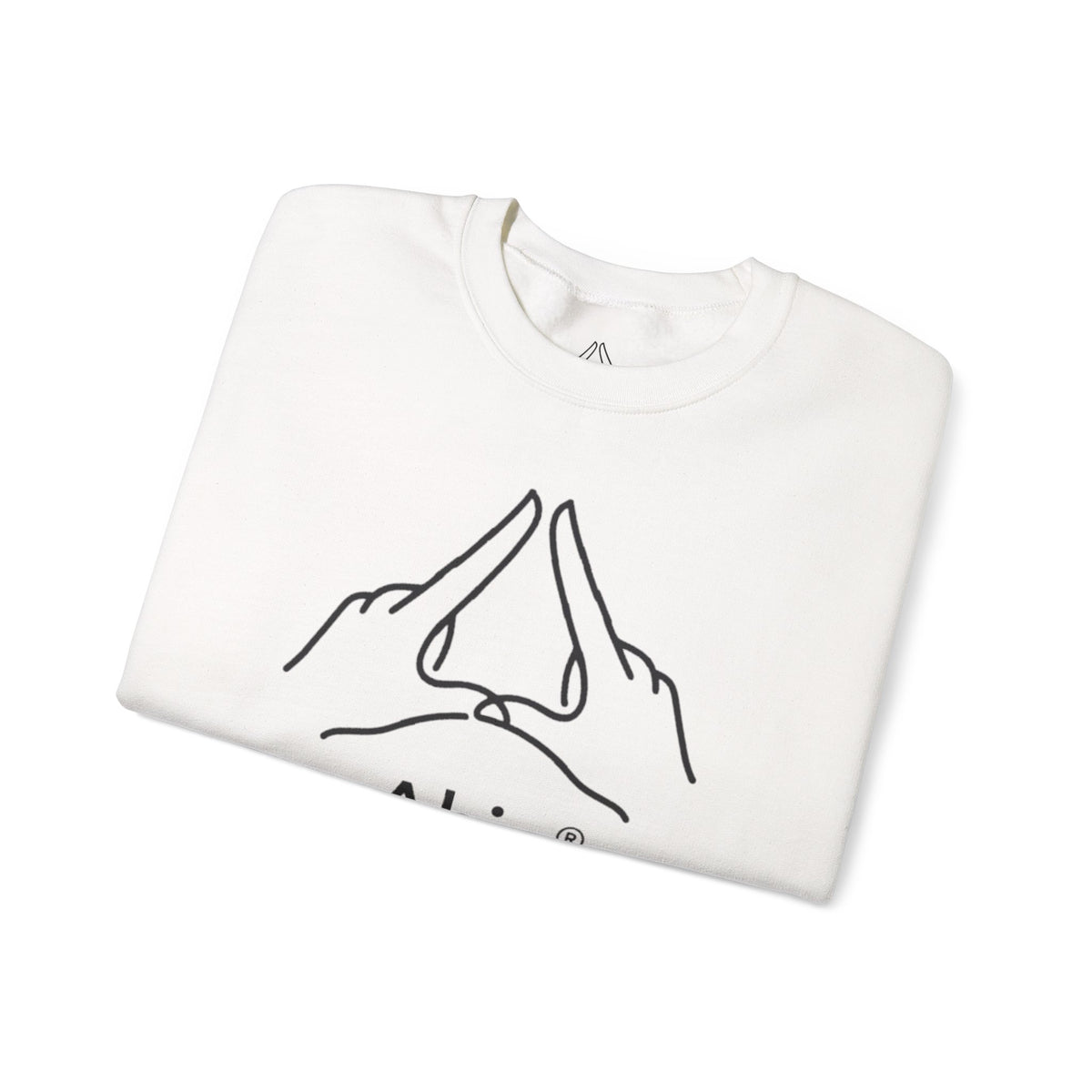 Ahio Hand Gesture Crewneck Sweatshirt — Minimal Line Art Pullover