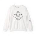 Ahio Hand Gesture Crewneck Sweatshirt — Minimal Line Art Pullover