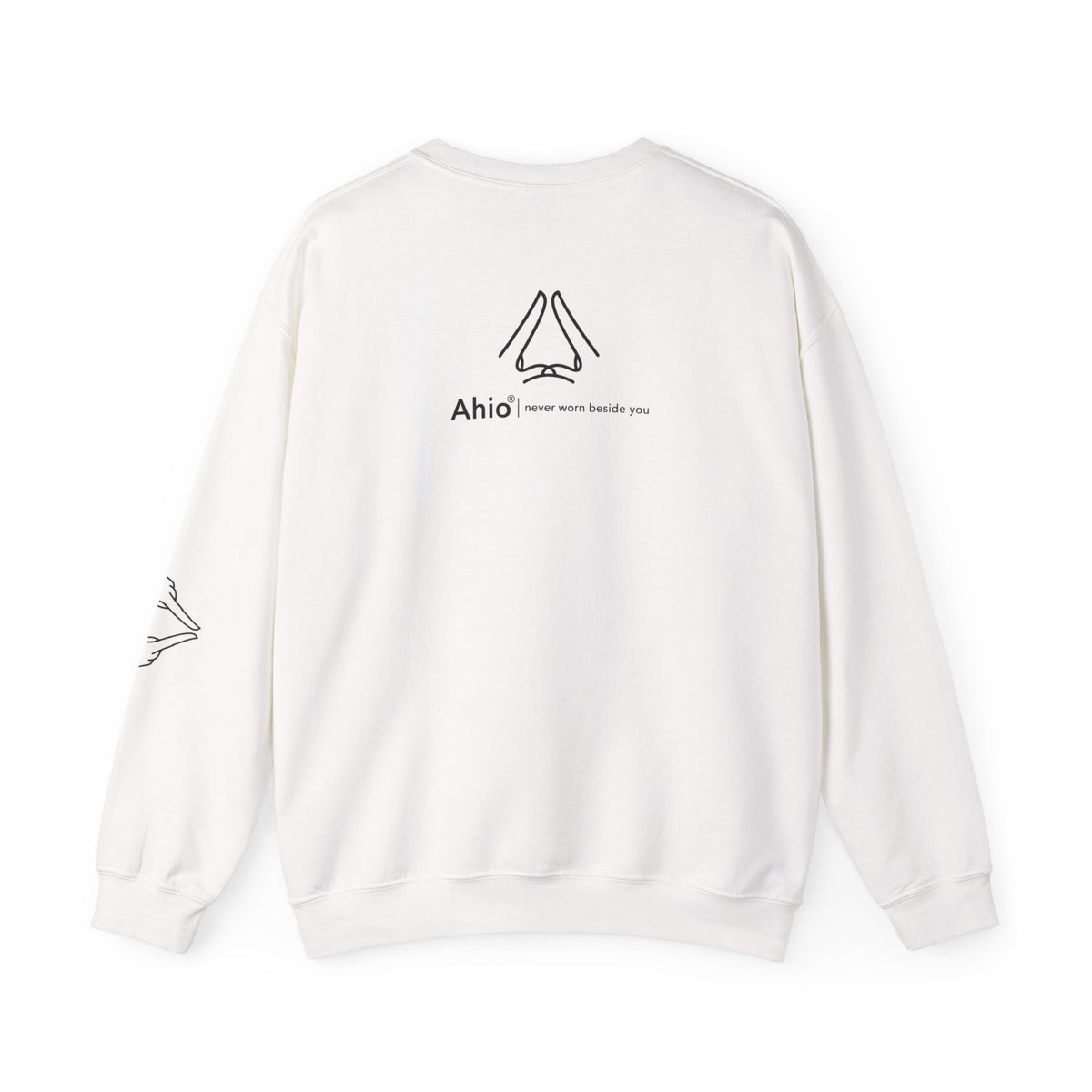 Ahio Hand Gesture Crewneck Sweatshirt — Minimal Line Art Pullover